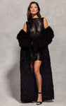 Black Faux Fur Oversized Maxi Coat