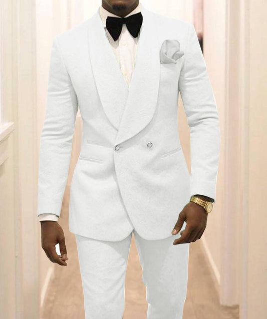 Groomsmen White Pattern Suit