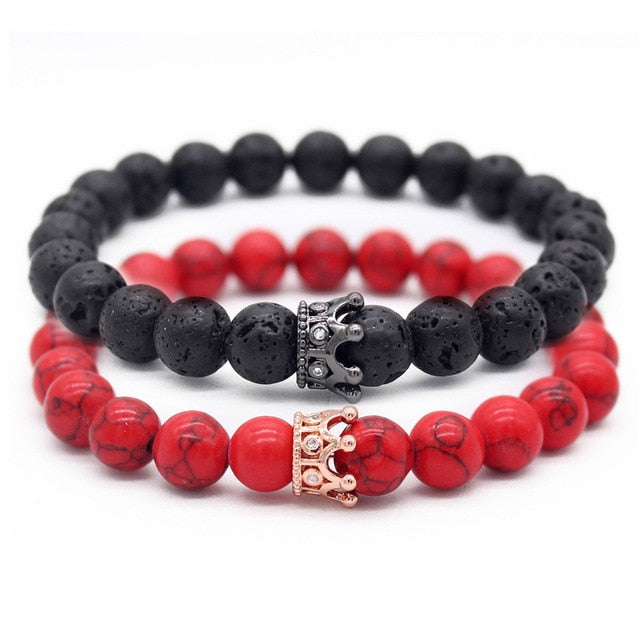 Natural Stone Beads Bracelets & Bangles King Queen