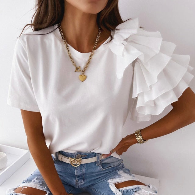 Short Sleeve Women Blouse