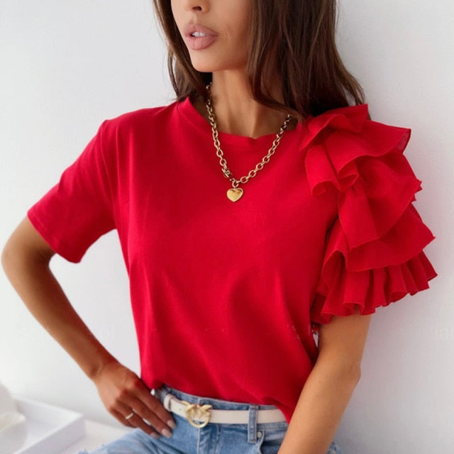 Short Sleeve Women Blouse