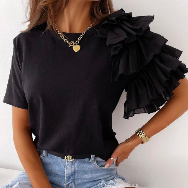 Short Sleeve Women Blouse