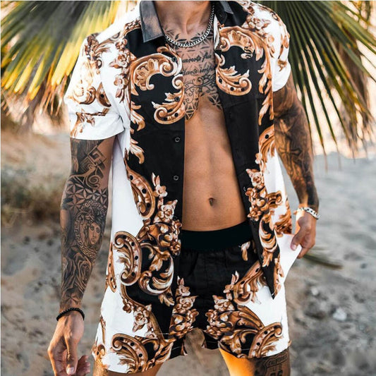 Hawaiian Print Short Sleeve Men's set