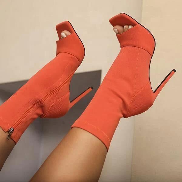 Sexy Ankle Boots Peep Toe High Heels