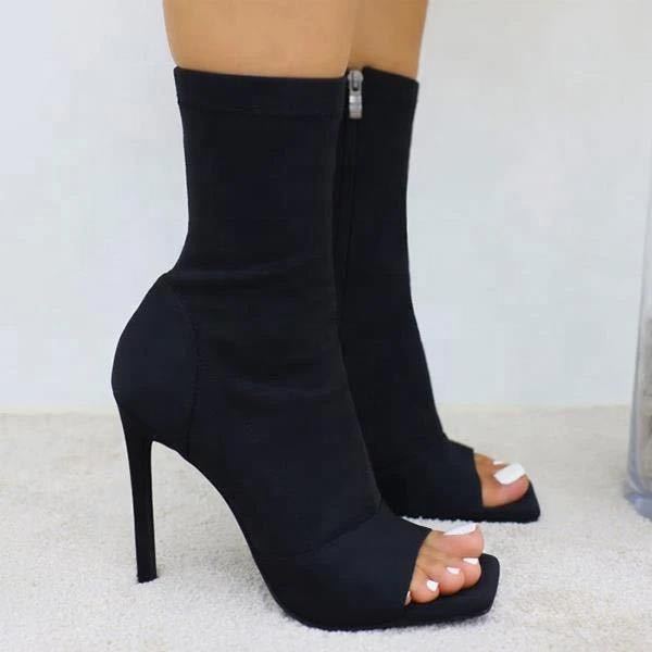 Sexy Ankle Boots Peep Toe High Heels