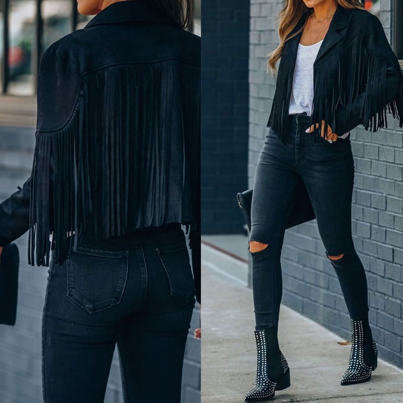 Fringed Bomber Jacket