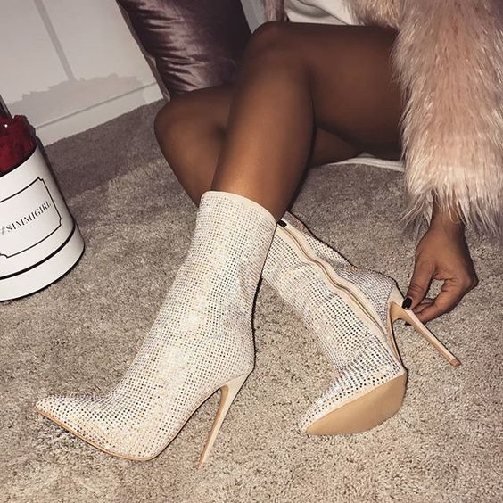 Rhinestone Ankle Boots